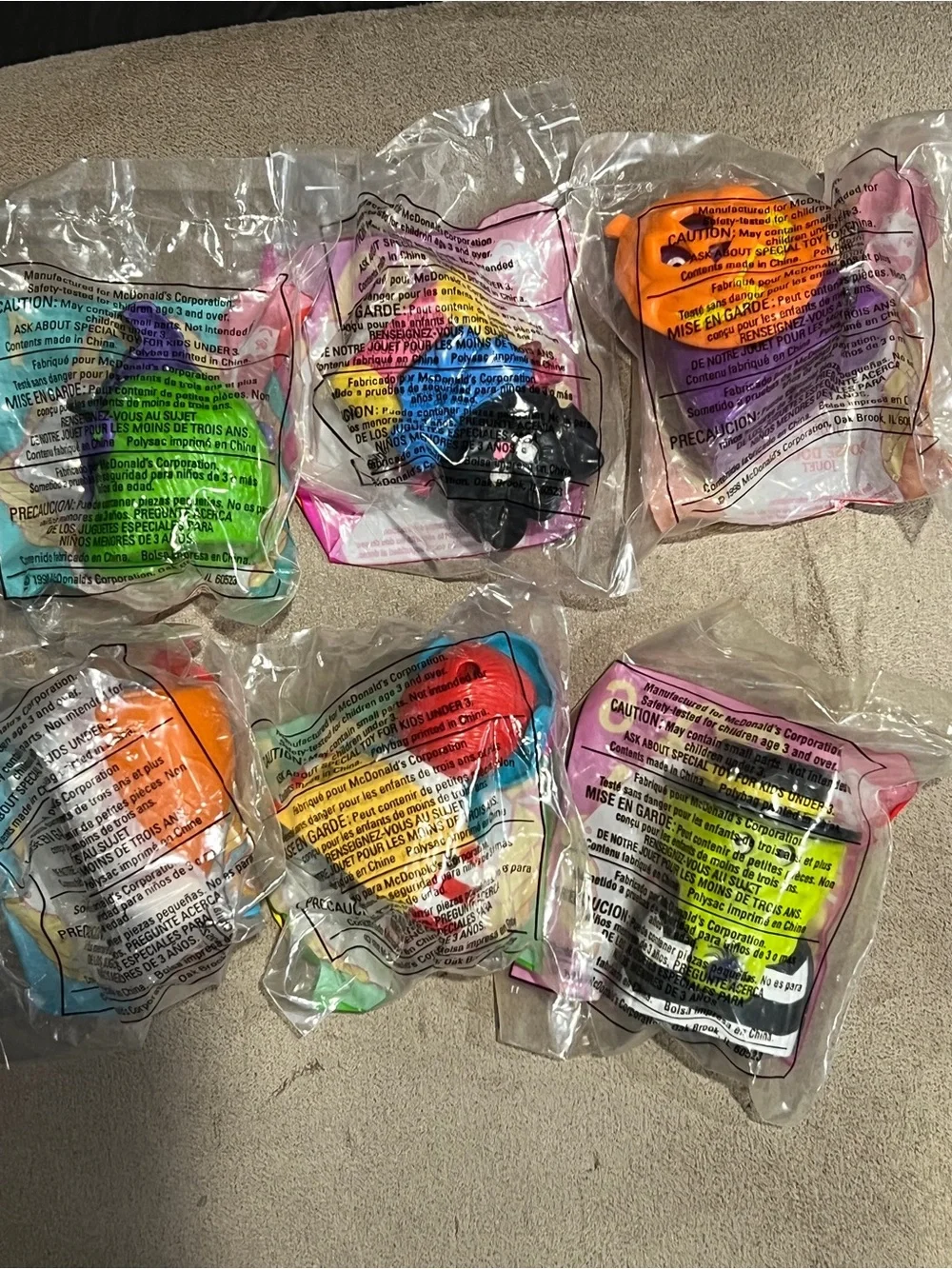Mcdonalds happy meal toys 1998 Halloween #1-6 complete set Ronald Grimace Birdie